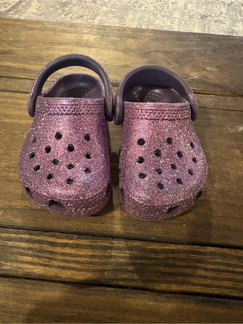CROCS Kids Glitter Purple Clogs
